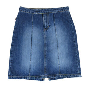 Tommy Hilfiger Size 5 Denim Skirt Mini Blue Zipper Slit Vintage Tommy Jeans Y2K